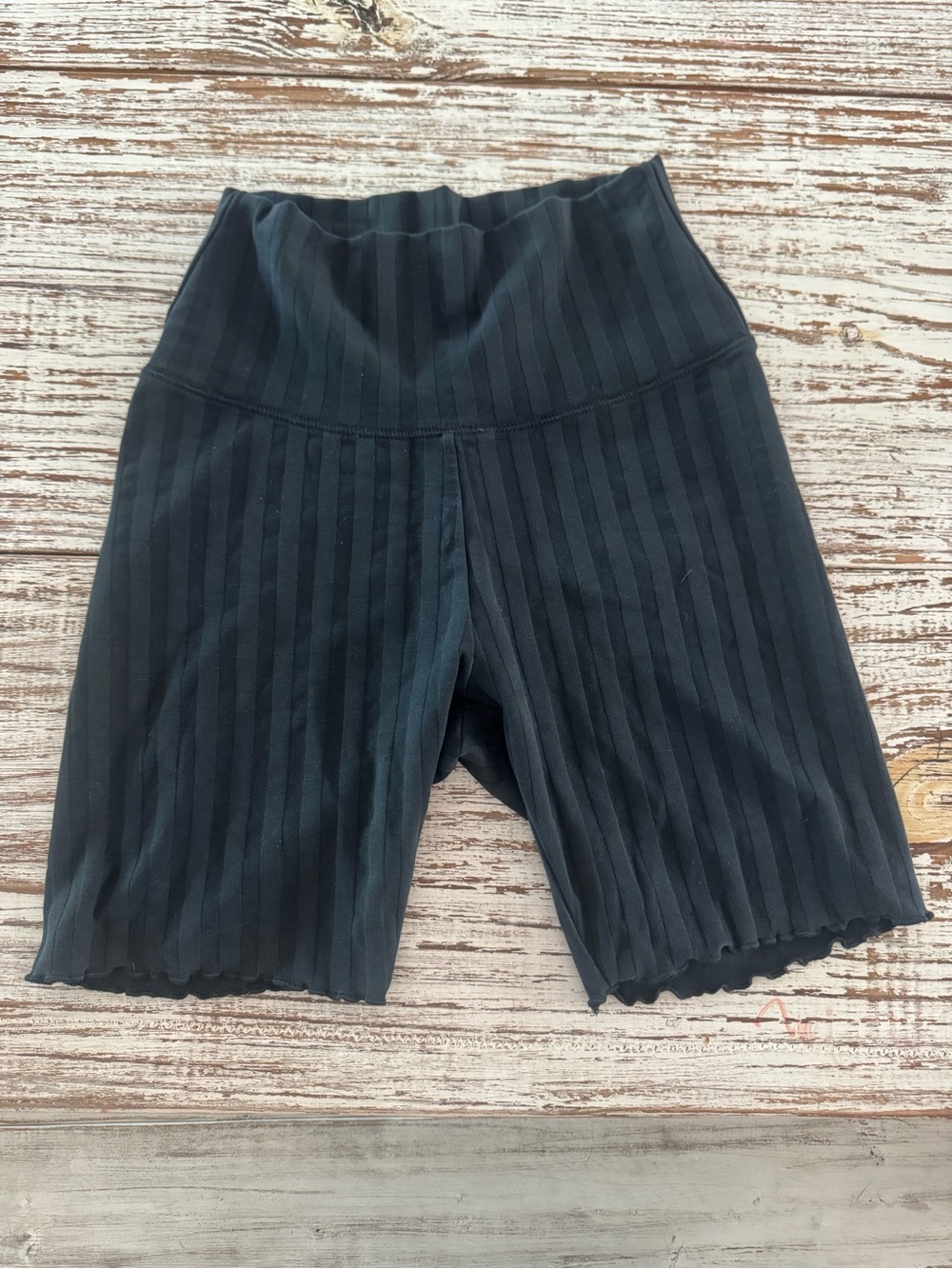 Aerie Offline High-Waist Black Ribbed Bike Shorts